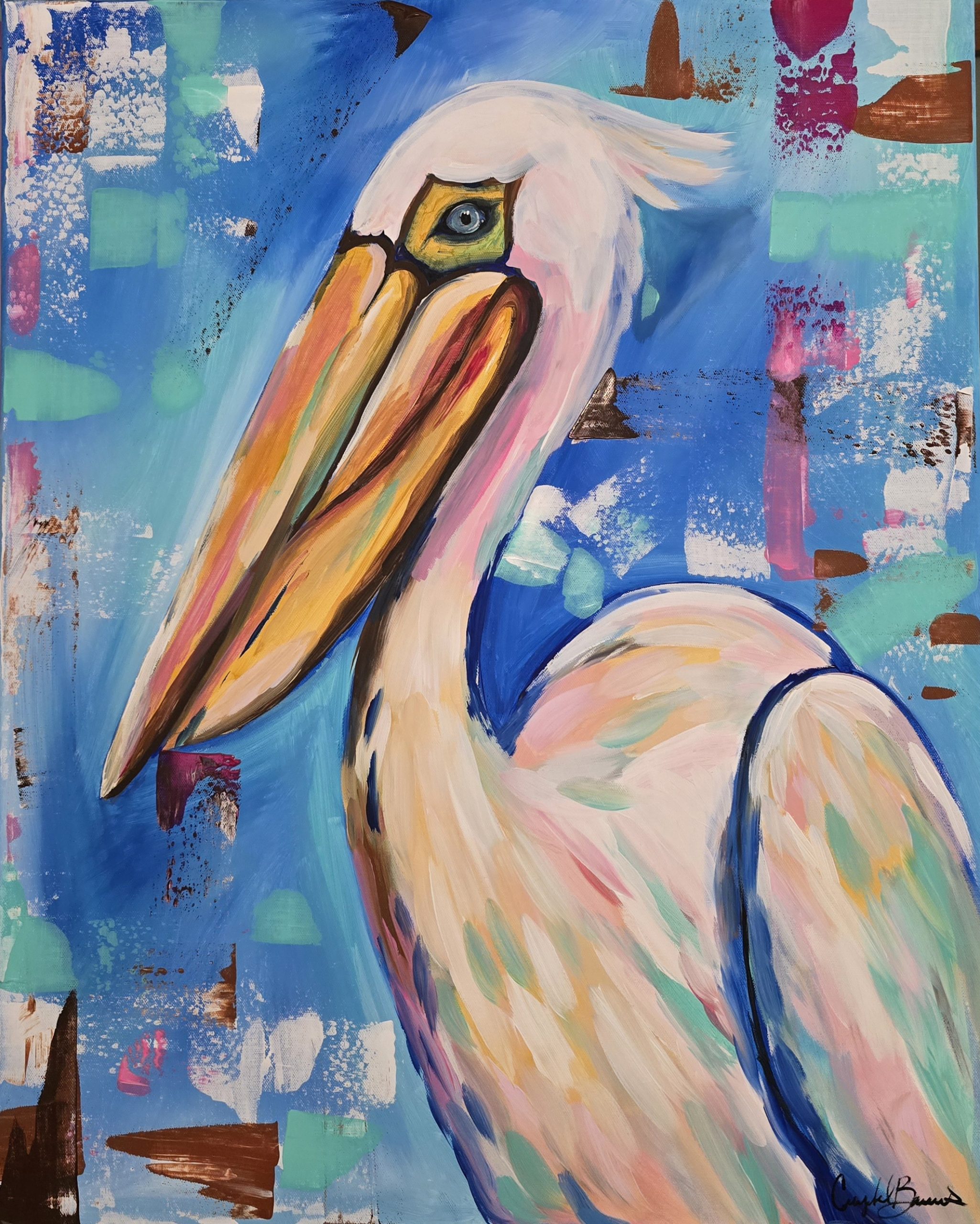 Abstract Louisiana Pelican